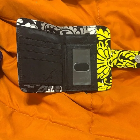 Vera Bradley Yellow, White, Black & Gray Floral Quilted Wallet - Picture 3 of 7